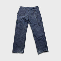 Dickies Pants Mens 36x32 Blue Faded Wash Carpenter Hammerloop Workwear Canvas