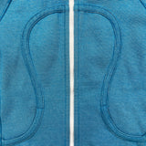 Lululemon Scuba Hoodie Womens Size 10 Blue Full Zip Striped Hooded Sweater