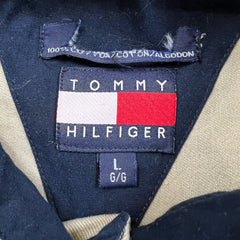 Vintage Tommy Hilfiger Shirt Mens Large Beige Tommy Jeans 90s Button Up Preppy