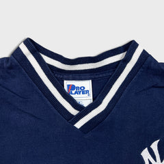 Vintage 90s Pro Player New York Yankees T Shirt Mens Medium Blue MLB Baseball Tee
