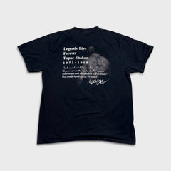 Vintage Y2K 2Pac Memorial T Shirt Mens XL Black Legends Live Forever Rap Tee