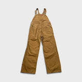 Dickies Overalls Mens 36x32 Brown Bib Hammer Loop Workwear Carpenter Canvas