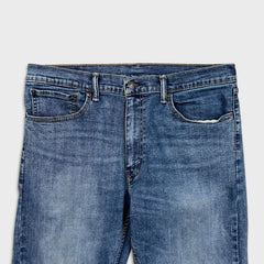 Levi's 505 Jeans Mens 36x32 Blue Regular Fit Straight Leg Dark Wash Stretch Denim Pants