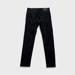 Levi's 512 Jeans Mens 33x32 Black Slim Taper Leg Dark Wash Mid Rise Stretch Denim Pants