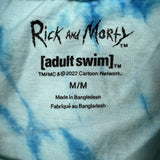 2022 Rick and Morty T Shirt Mens Medium Blue Tie-Dye Cartoon Graphic Tee