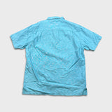 Tommy Bahama Shirt Mens Large Blue Hawaiian Checkered Preppy Button Up