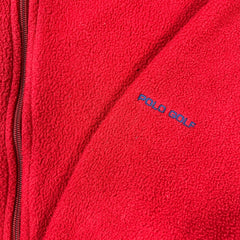Vintage 90s Polo Golf Ralph Lauren Fleece Mens XL Red Full Zip Jacket