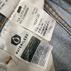 Levi's 501 Jeans Womens 24x30 Blue Original Fit Straight Distressed Light Wash Pants
