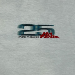 Vintage Y2K No Fear Mens XL White Mark McGwire Ball of Fame Baseball MLB Tee