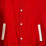 Vintage 90s Blank Jacket Mens Medium Red Classic Outdoor Varsity Leather Bomber