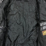 Vintage 90s French Leather Bomber Vest Mens Large Black Hot Rod Car Biker Jacket