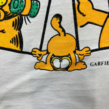 Vintage 90s Garfield Jim David T Shirt Mens Large While Single Stitch Cartoon