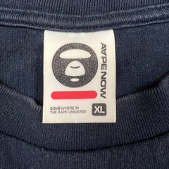 AAPE By A Bathing Ape Mens XL Blue One Point Spell Out Graphic Pocket T Shirt