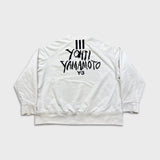 Adidas Y-3 Yohji Yamamoto Signature Sweatshirt Mens Large White Graphic Crewneck