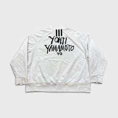 Adidas Y-3 Yohji Yamamoto Signature Sweatshirt Mens Large White Graphic Crewneck