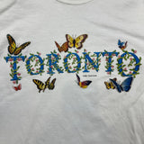 Vintage 2000 Toronto Canada Butterflies T Shirt Mens Small White Animal Graphic Tee
