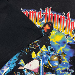 Vintage 1988 Harley Davidson Kick Some Thunder T Shirt Mens XL Black Faded USA Tee