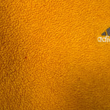 Vintage 90s Adidas Essential Fleece Mens XL Yellow 3 Stripe Spell Out Pullover Jacket