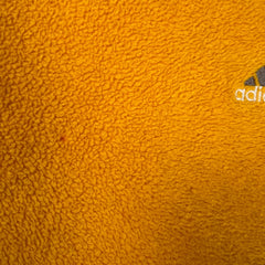 Vintage 90s Adidas Essential Fleece Mens XL Yellow 3 Stripe Spell Out Pullover Jacket