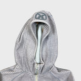 Lululemon Scuba Stretch Hoodie Womens Size 6 Gray Full Zip Dotted Hooded Sweater