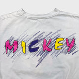 Vintage 90s Mickey Mouse T Shirt Mens Medium White Double Sided Disney Graphic Tee