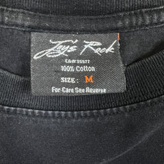 Vintage Y2K Skeleton Rider Hot As Hell T Shirt Mens Medium Black Punk Biker Tee