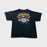 Vintage Y2K Bikers Reunion Ride Eagle T Shirt Mens XL Black Faded Double Sided Tee