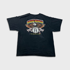 Vintage Y2K Bikers Reunion Ride Eagle T Shirt Mens XL Black Faded Double Sided Tee