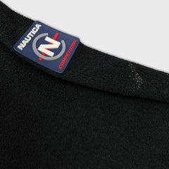 Vintage 90s Nautica Competition Fleece Mens Large Black USA 1/4 Zip Pullover Jacket