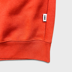Obey Sweatshirt Mens Large Orange 1/4 Zip Spell Out Fleece Pullover