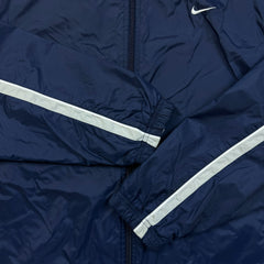 Nike Sportswear Jacket Mens Medium Blue Swoosh Full Zip Windbreaker Y2K Bomber