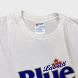 Vintage 90s Labatt Blue Draft Beer T Shirt Mens XL White USA Single Stitch Tee