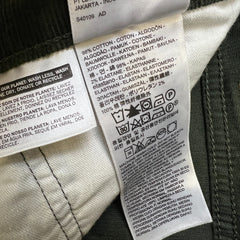 Levi's 502 Pants Mens 34x30 Green Corduroy Tapered Stretch Regular Fit Mid Rise