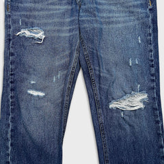 Diesel Jeans Mens 32x28 Blue Only The Brave Distressed Regular Straight Medium Wash Denim Pants