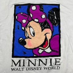 Vintage 90s Minnie Mouse T Shirt Mens 2XL White USA Disney World Graphic Tee