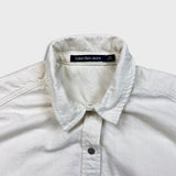 Calvin Klein Jeans Denim Shirt Mens Large White Casual Western Button Up