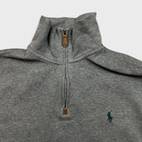 Vintage 90s Polo Ralph Lauren Sweatshirt Mens Small Gray Pony 1/4 Zip Pullover