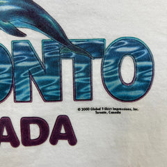 Vintage 2000 Toronto Canada Dolphin T Shirt Mens Medium White Animal Graphic Tee