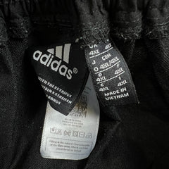 Adidas Track Pants Mens 2XL Black 3 Stripes Spell Out Relaxed Athletic Jogger