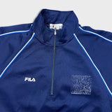 Vintage 90s Fila Sweatshirt Mens Small Blue Japanese 1/4 Zip Tracksuit Top