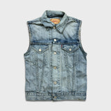 Levi's Vest Jacket Womens Small Blue Light Wash Sleeveless Jean Denim Trucker