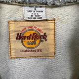 Vintage 90s Hard Rock Cafe Denim Jacket Mens Small Blue Save The Planet Orlando Distressed Trucker