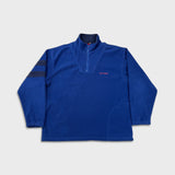 Vintage 90s Tommy Hilfiger Fleece Mens Large Blue Pullover 1/4 Zip Jacket