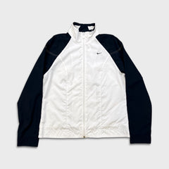 Vintage Y2K Nike Sportswear Jacket Mens Small White Swoosh Full Zip Windbreaker