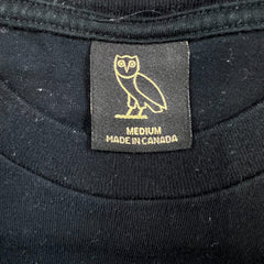 October's Very Own T Shirt Mens Medium Black OVO Owl Collegiate Same City Tee