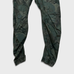 G-Star Raw Pants Mens 29x28 Green Camo Powel 3D Tapered Cuffed Cargo Trousers
