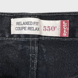 Vintage Y2K Levi's 550 Jeans Mens 33x30 Black Relaxed Fit Dark Wash Baggy Faded Denim Pants