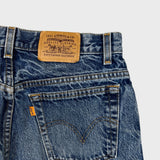 Vintage 90s Levi's 619 Jeans Mens 32x34 Orange Tab Medium Wash Slim Straight