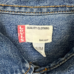Levi's Denim Shirt Mens Large Blue Medium Wash Casual Western Jeans Button Up