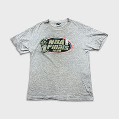 Vintage 1999 NBA Finals T Shirt Mens Large Gray Basketball Sports Graphic Tee